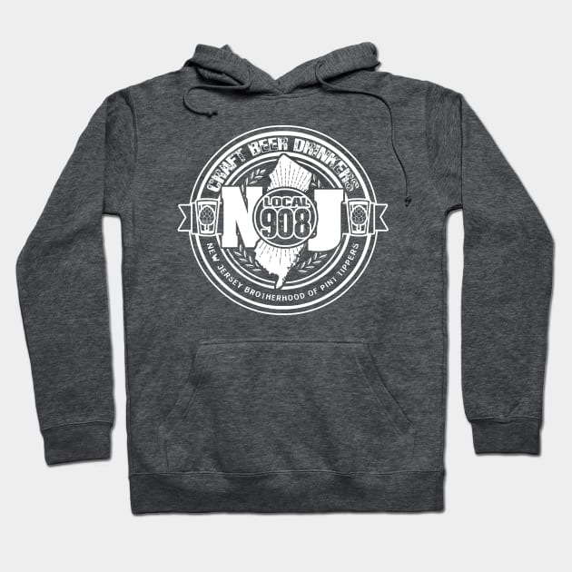 NJ CRAFT BEER DRINK LOCAL 908 Hoodie by ATOMIC PASSION